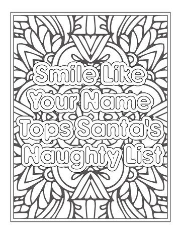 Premium vector santa claus quotes coloring page for adult coloring book