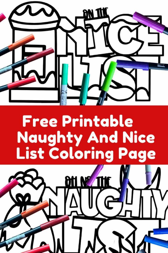 Naughty and nice list coloring page â extraordinary chaos