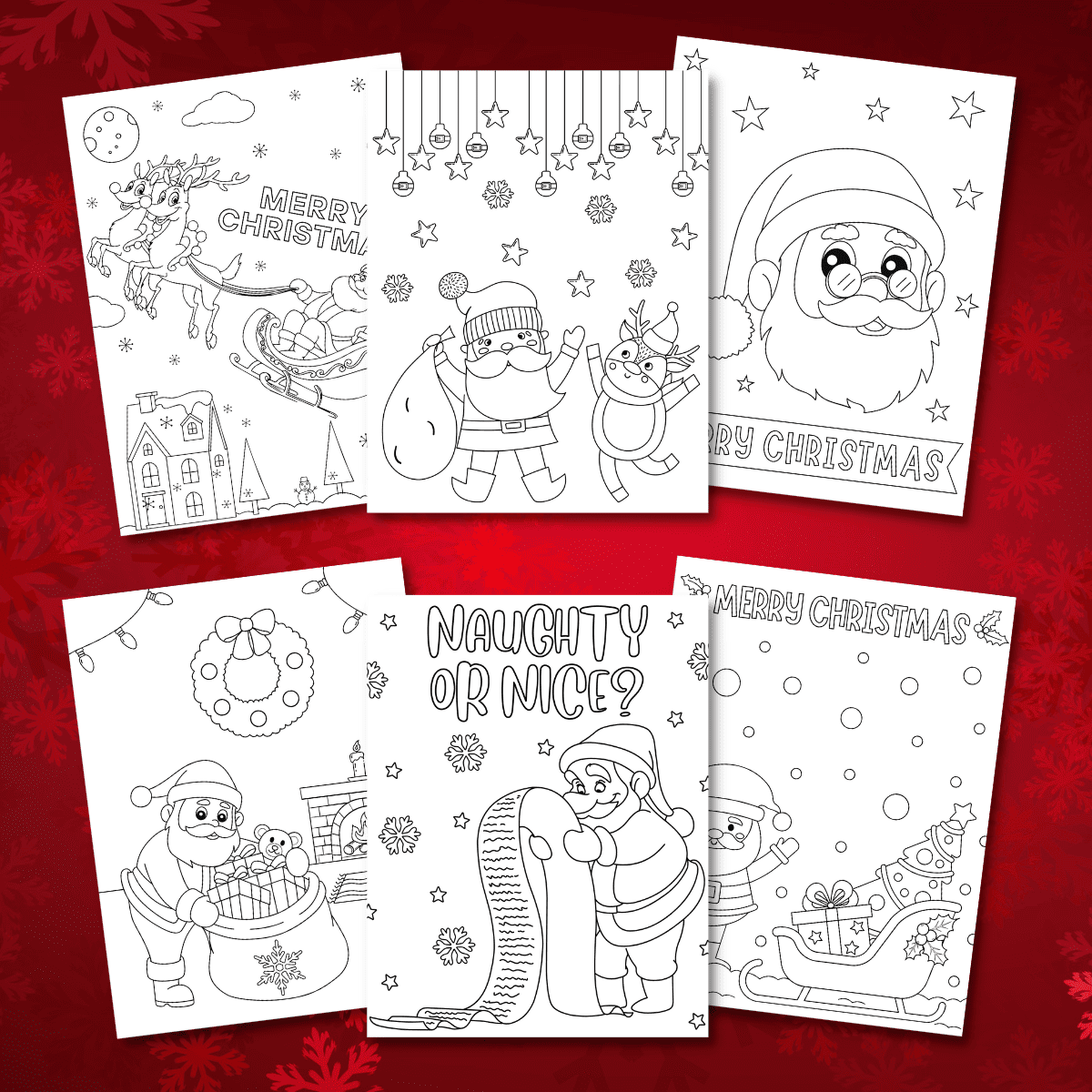 Free printable santa coloring pages for kids