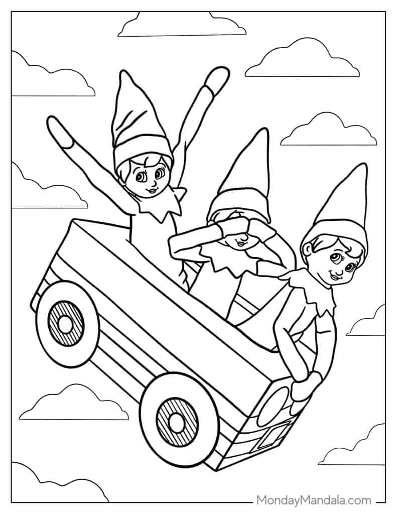 Elf on the shelf coloring pages free pdf printables