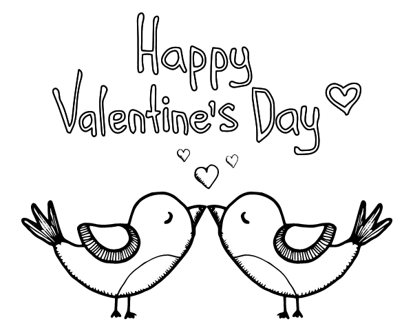 The valentines day coloring page