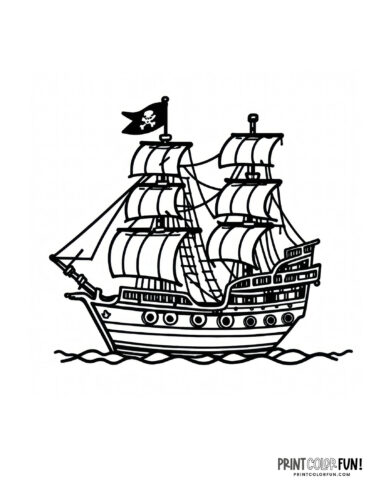 Pirate clipart coloring pages fun activities learning little buccaneers will treasure at