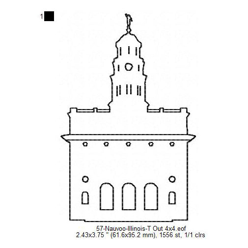 Nauvoo illinois lds temple outline machine embroidery digitized design â ten needle design