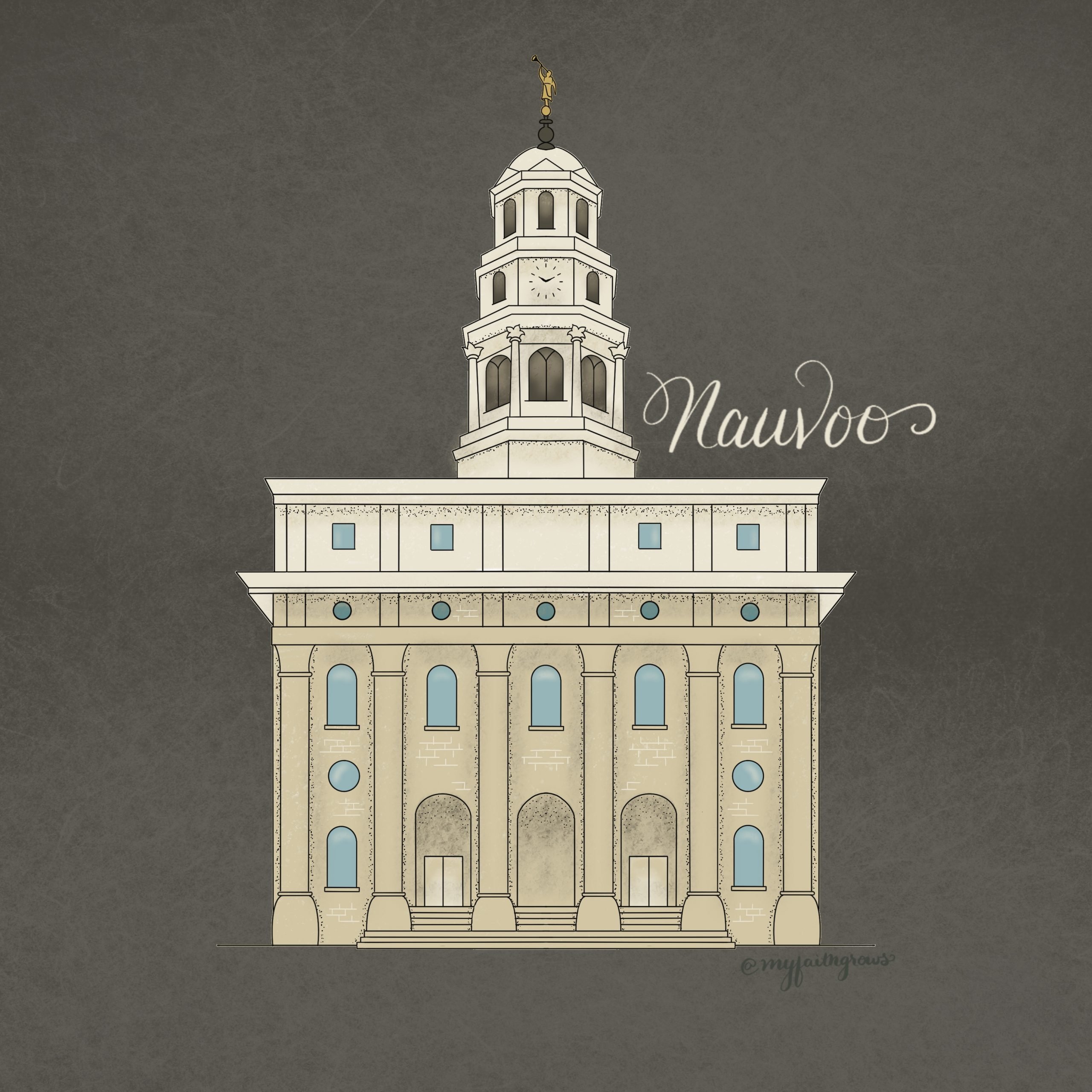 Nauvoo temple printable coloring page my faith grows