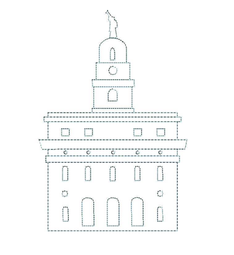 Nauvoo temple outline machine embroidery design