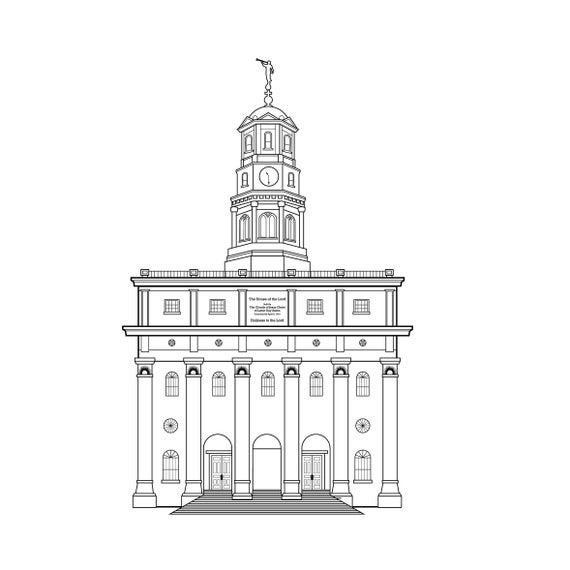 Digital nauvoo temple vector digital use glowforge clipart svg png pdf