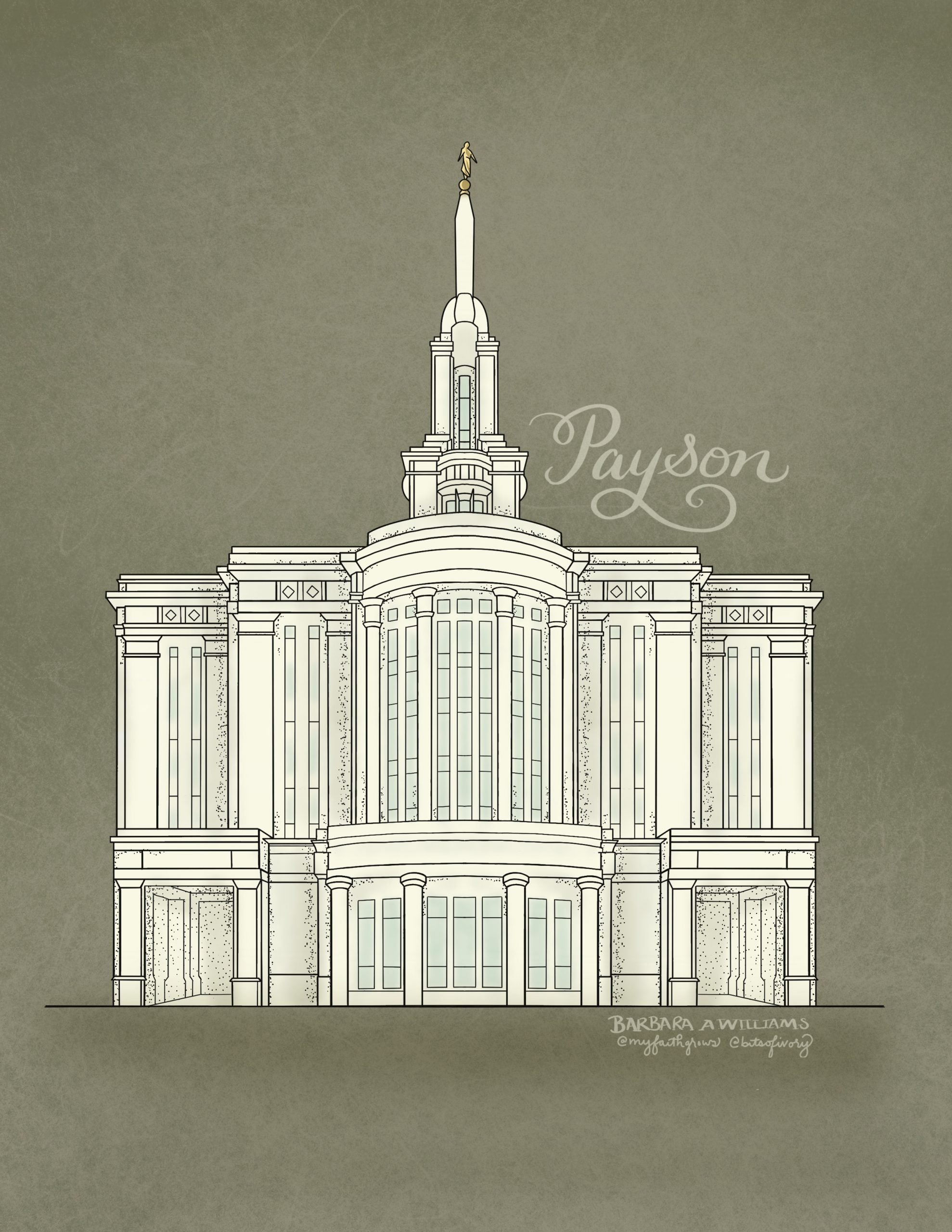 Payson utah temple printable coloring page my faith grows