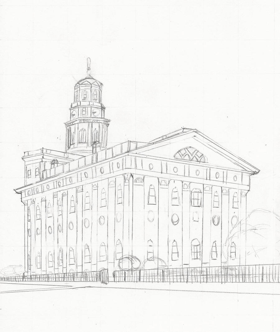 Nauvoo temple linessketch by allieryan on