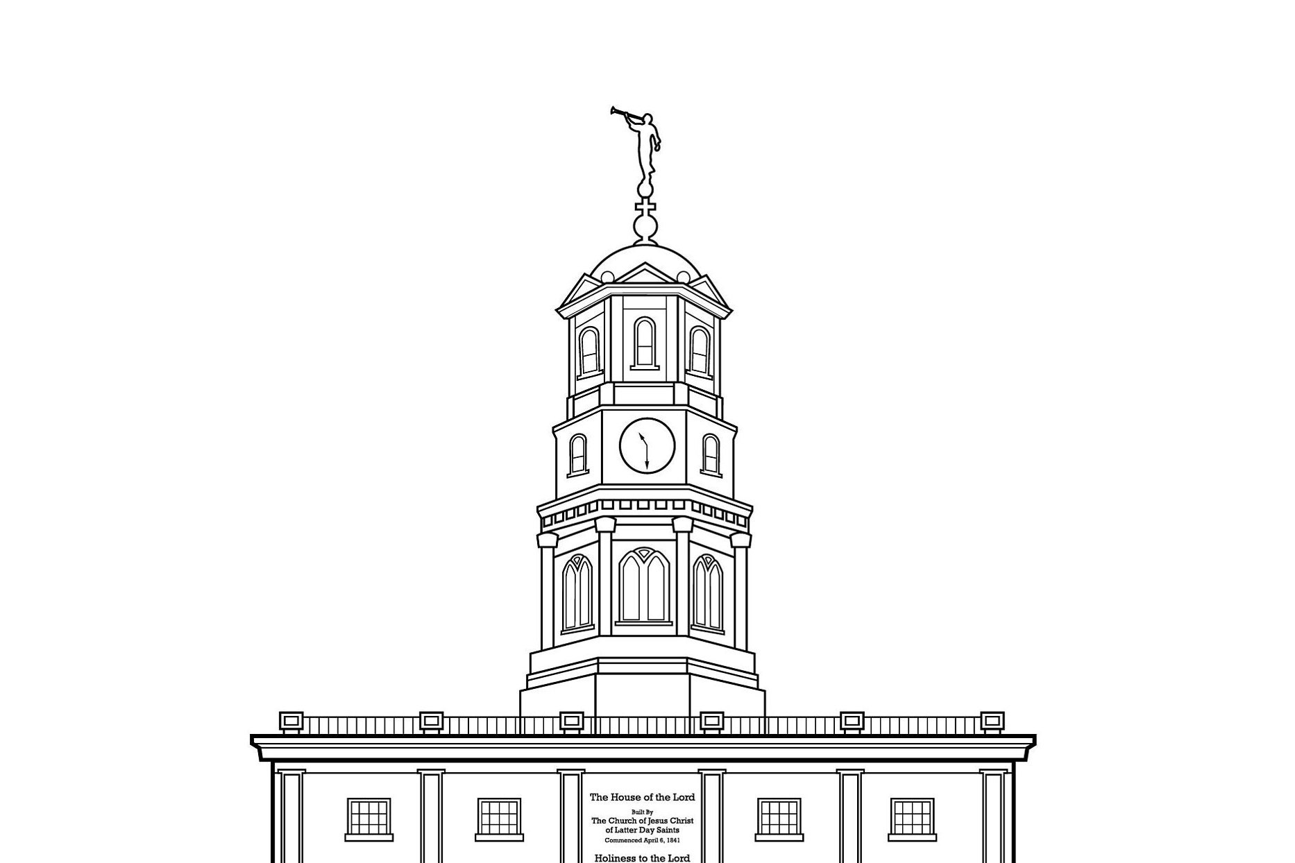 Digital nauvoo temple vector digital use glowforge clipart svg png pdf