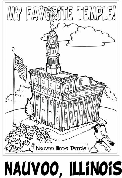 Nauvoo illinois temple x coloring poster in lds kids on