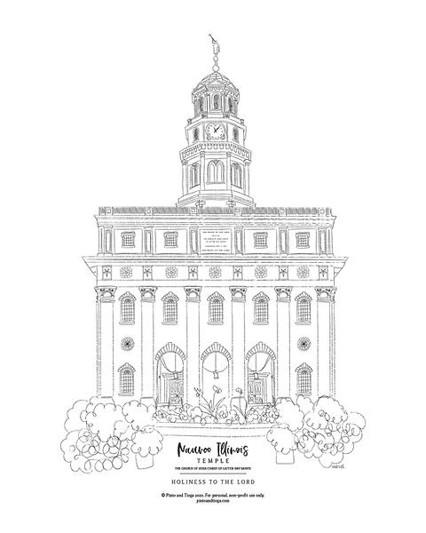 Nauvoo illinois temple coloring page pinto tioga llc