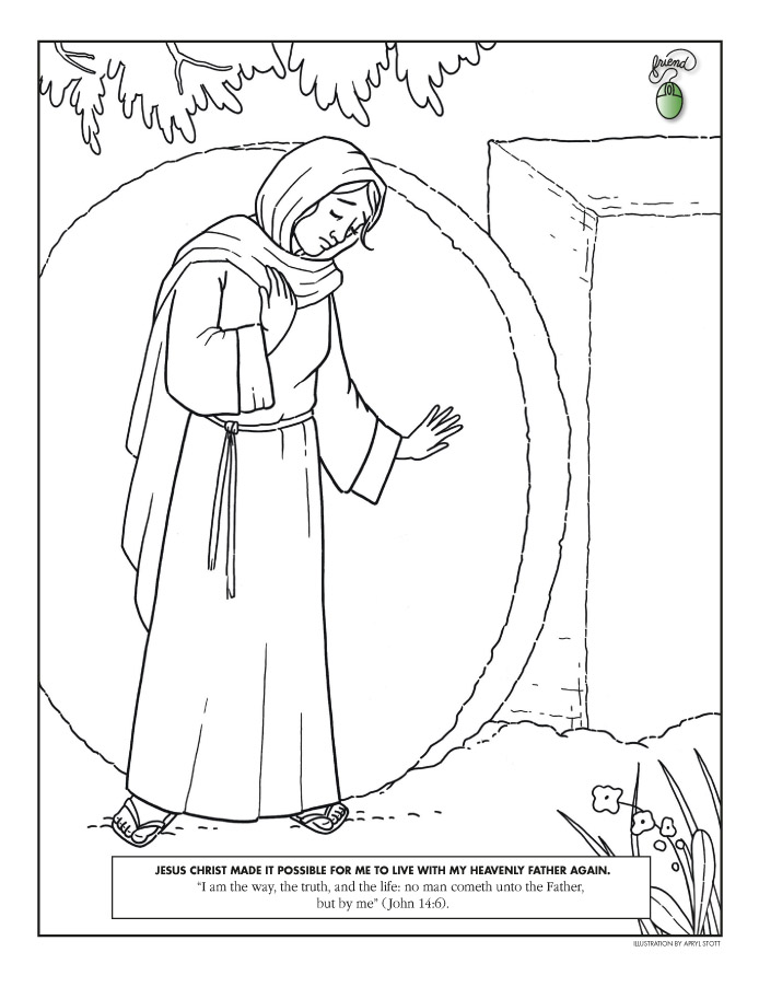 Easter coloring page lds lesson ideas