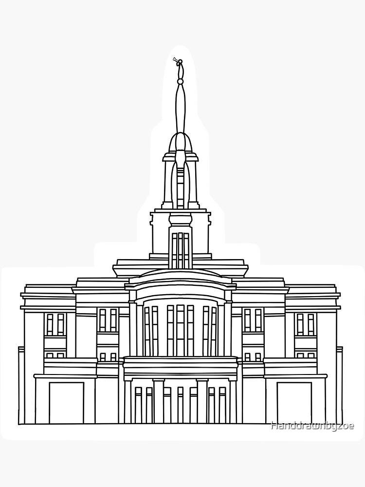 Payson lds temple sticker for sale by handdrawnbyzoe