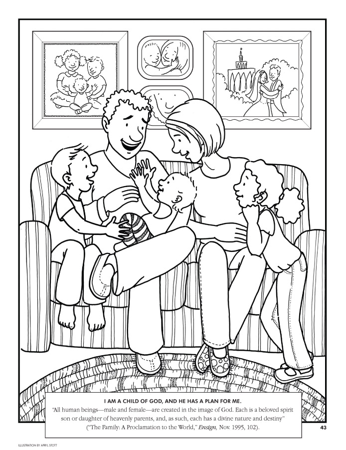 Family coloring page lds lesson ideas