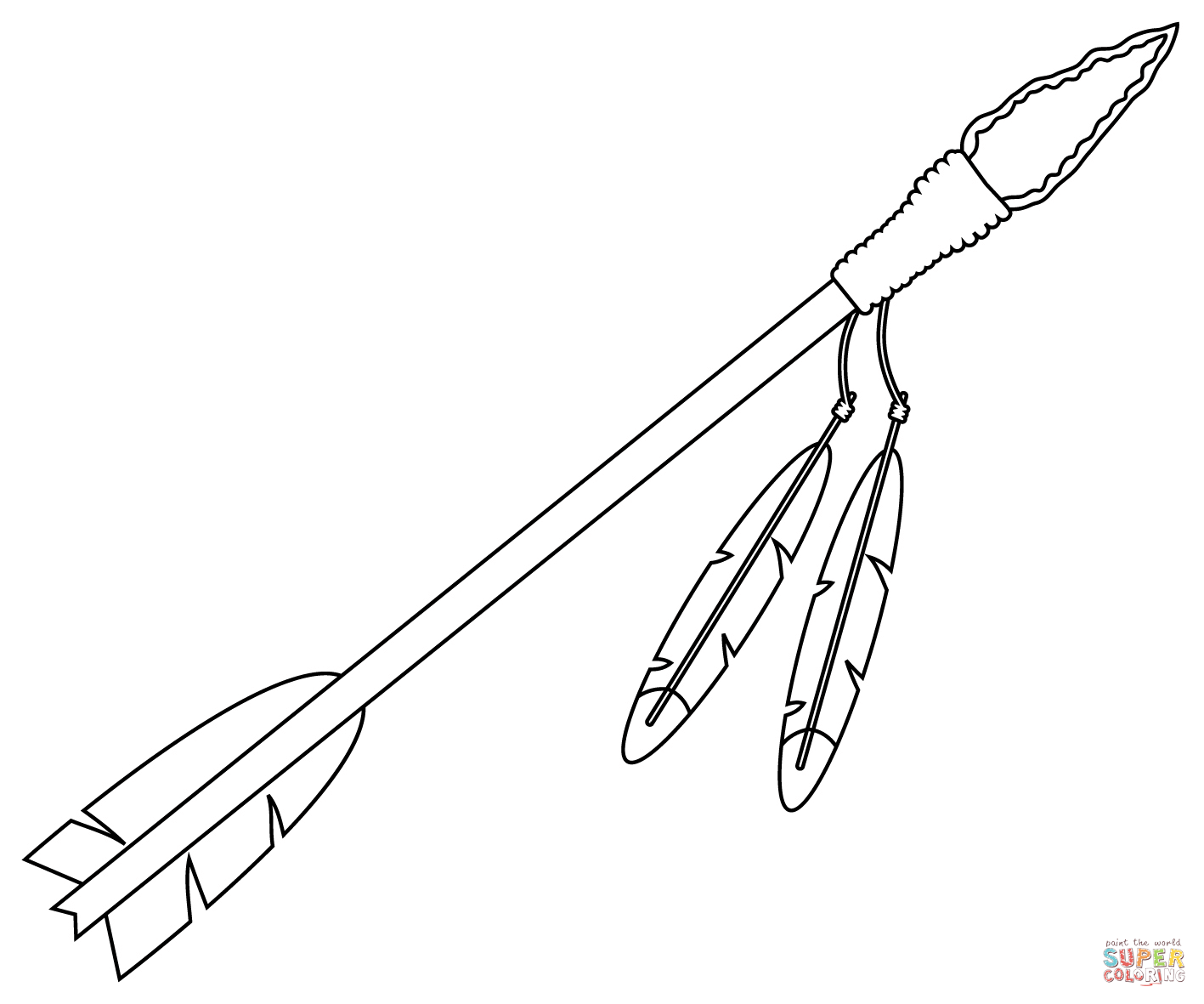 Indian arrowhead coloring page free printable coloring pages