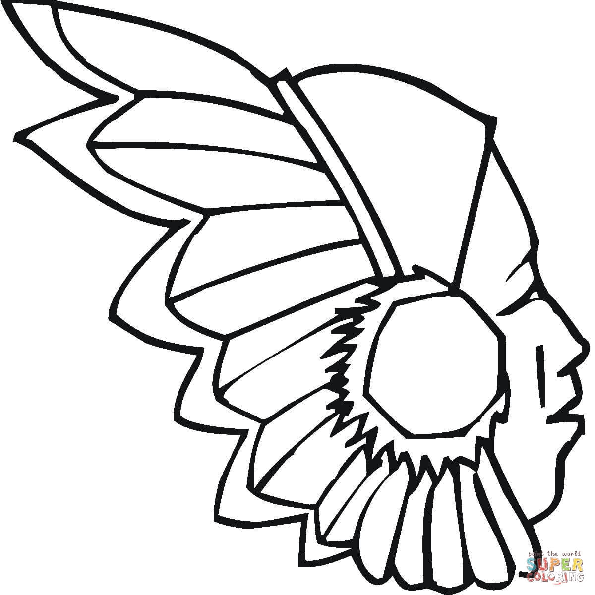 Indian headdress coloring page free printable coloring pages