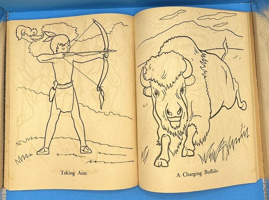 Coloring book all about indians indian native american vtg unuseduncolored