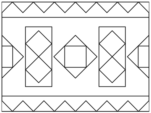 Polychrom geometric pattern coloring page free printable coloring pages