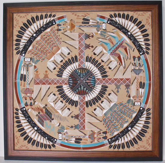 Native american navajo indian sand paintings rugs baskets folkart and sculpture navajo sandpainting orlando myerson
