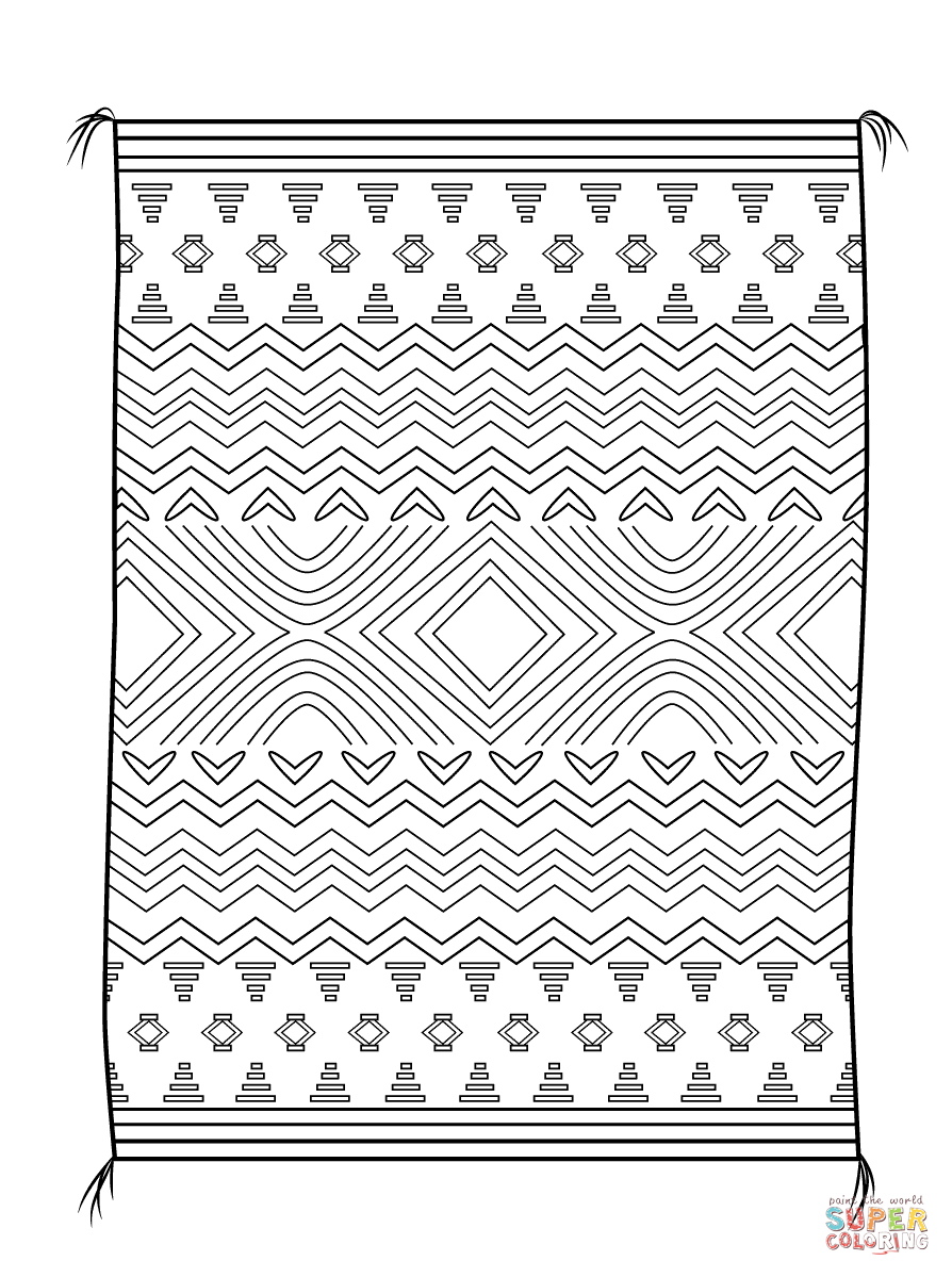 Navajo blanket coloring page free printable coloring pages