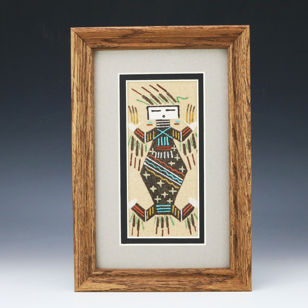 Navajo father sky sand painting by daniel smith jr the crow and the cactus