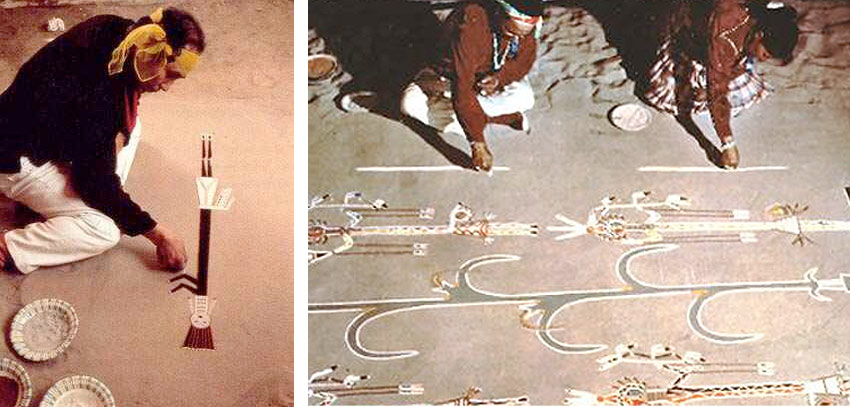 Navajo sand painting native american indian art sand painting as healing ritual