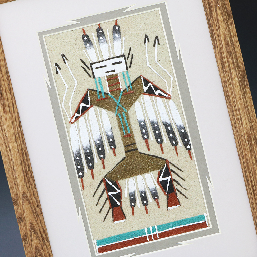 Eagle kachina navajo sand painting by glen nez the crow and the cactus