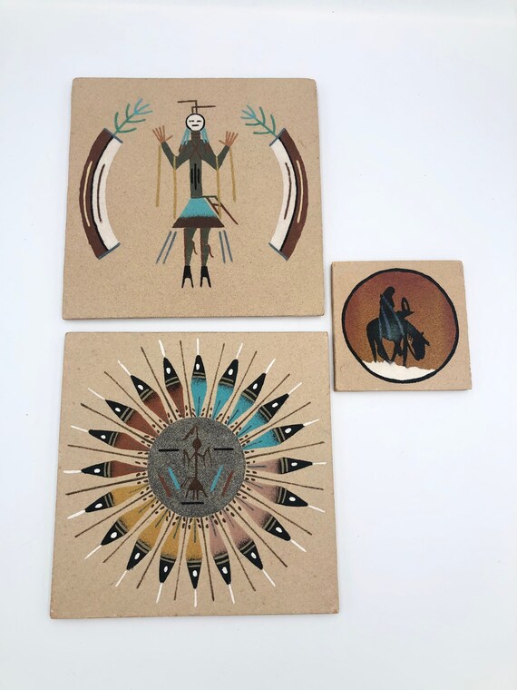 Buy vintage choice of navajo sand painting artists alex lee and ed jim trail of tears sun and the eagle yei s online in india