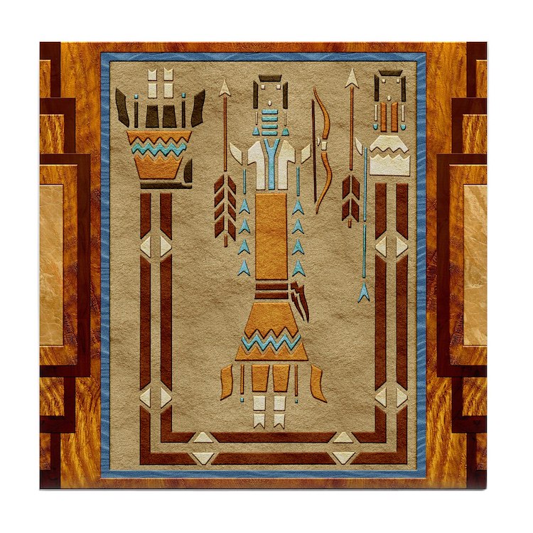 Harvest moons navajo sand painting tile aster
