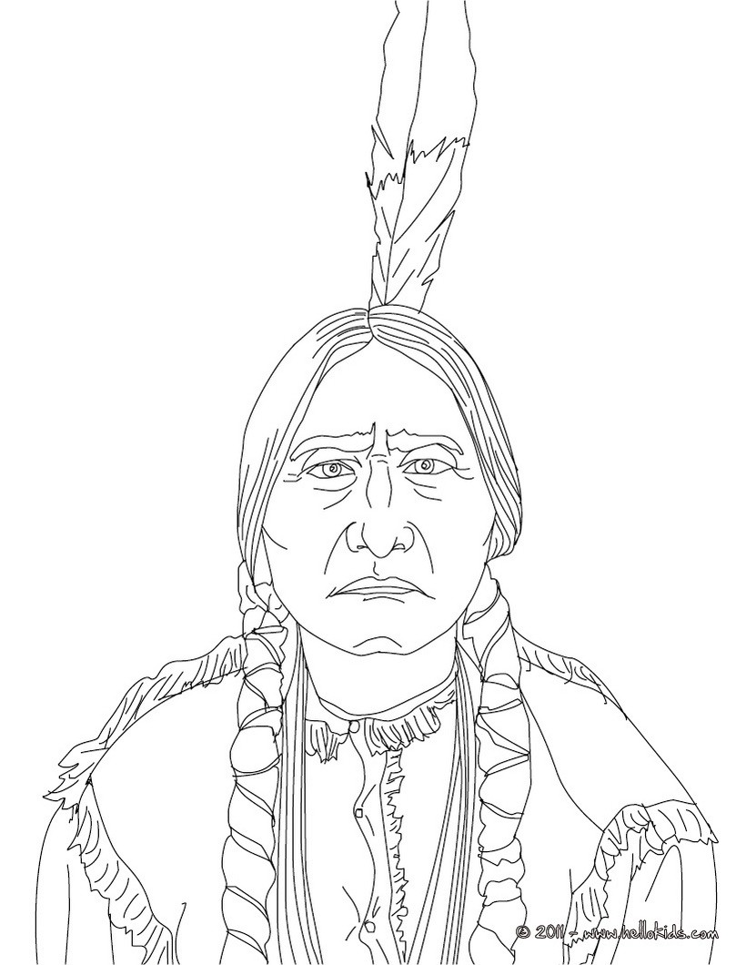 Sitting bull coloring pages