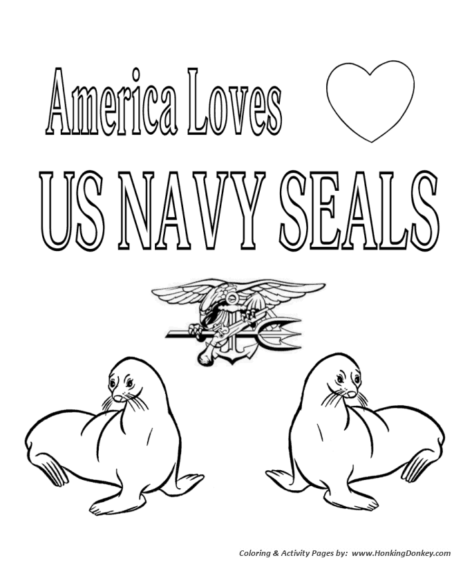 Armed forces day coloring pages usa loves navy seals coloring page sheet for prek kids