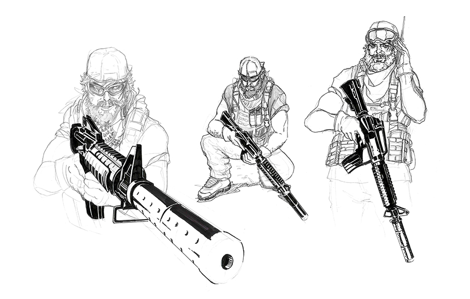 Character design us navy seal hector from rubicon