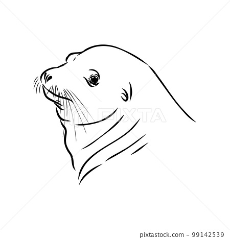 The animal is a navy seal monochrome logo of a