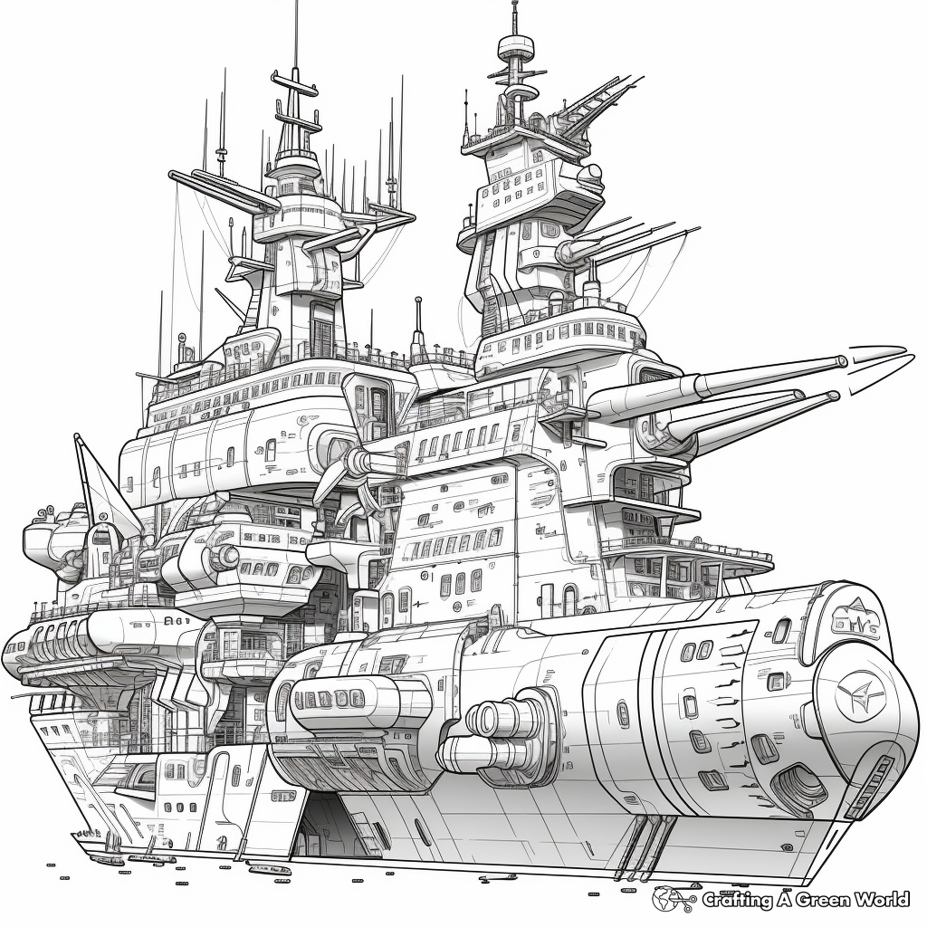 Warship coloring pages