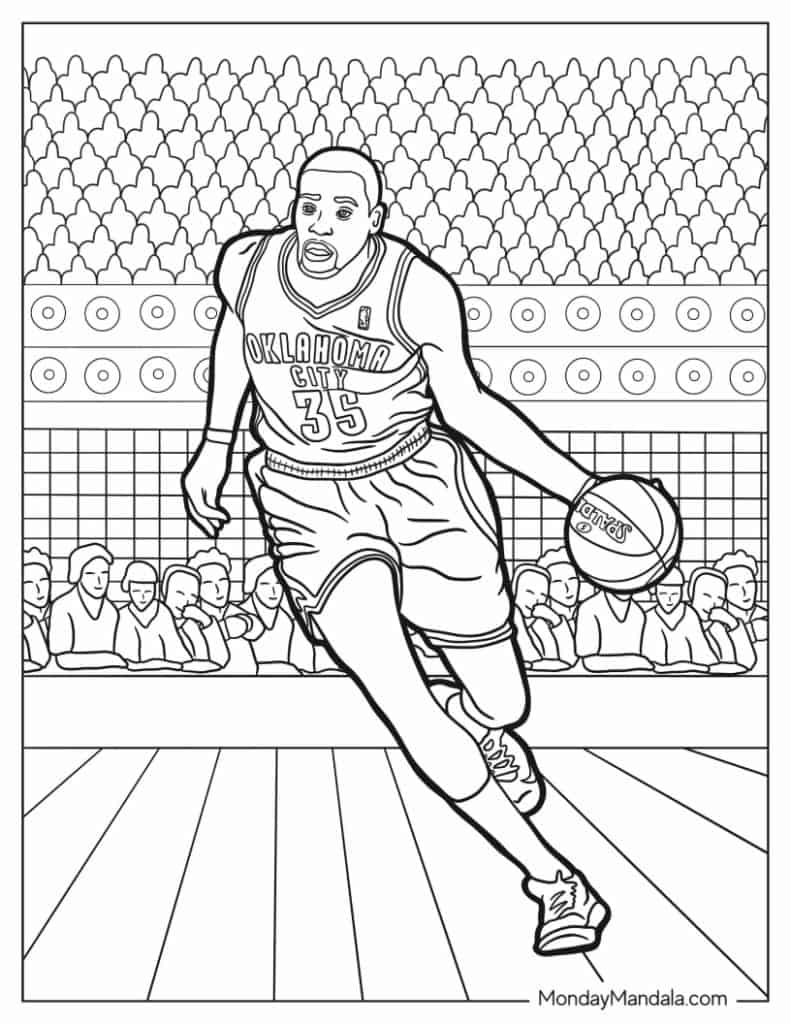 Nba basketball coloring pages free pdf printables