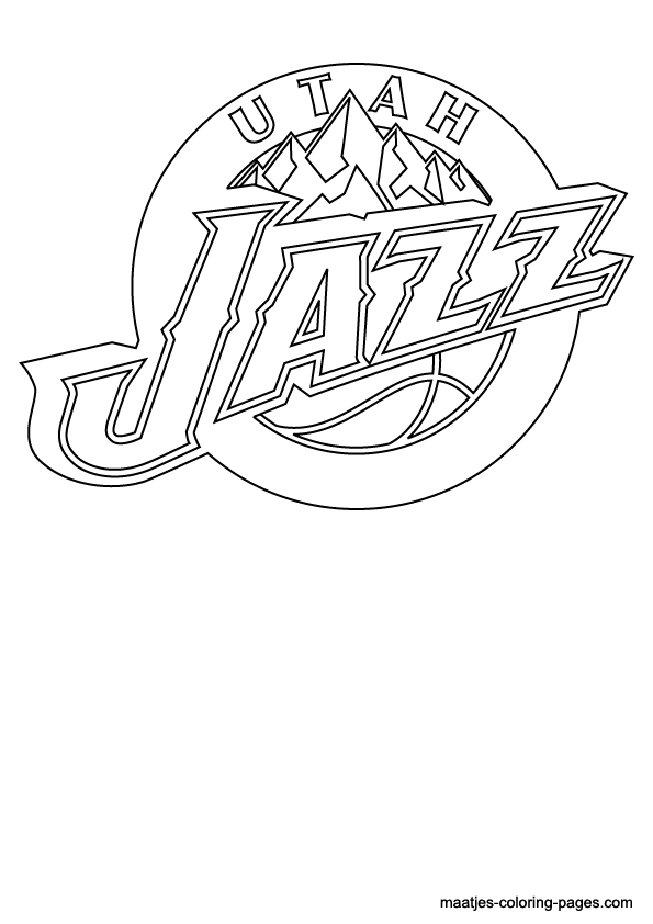 Nba utah jazz logo coloring pages