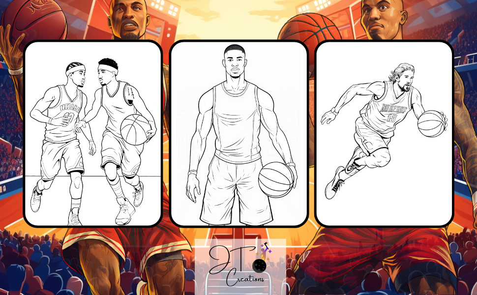 Basketball coloring book for kids ages