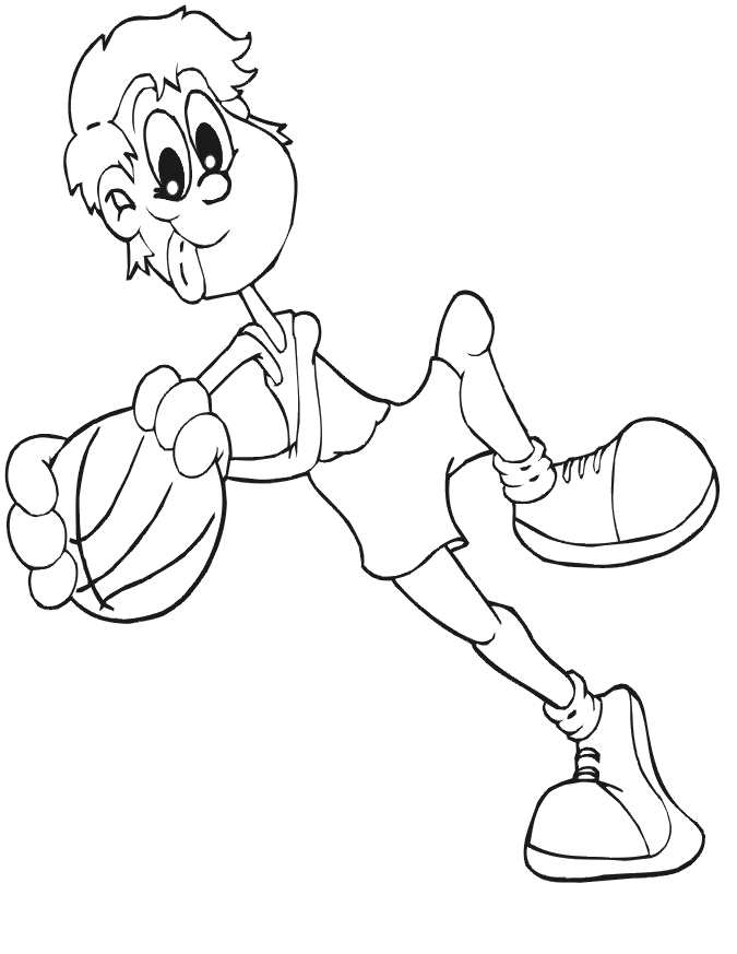 Basketball coloring picture basketball player