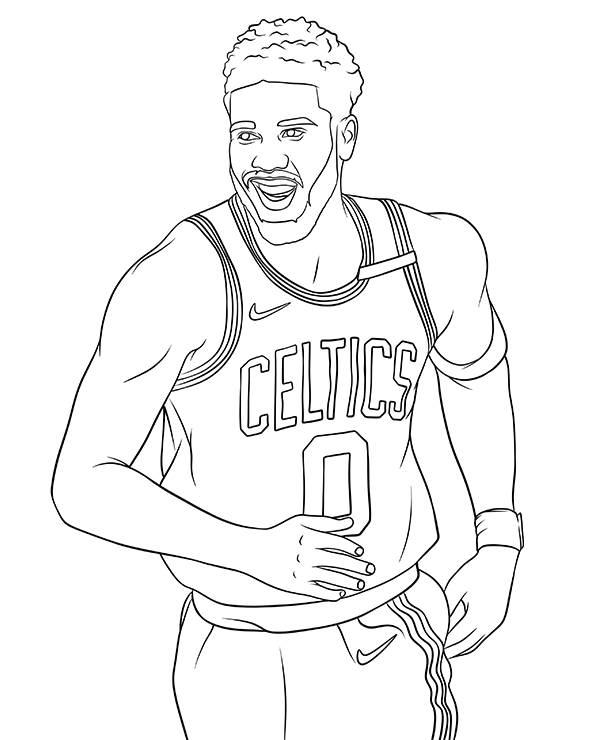 Jayson tatum coloring page boston celtics