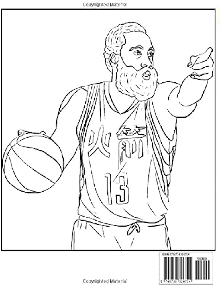 Nba all stars coloring book james harden russell westbrook chris paul and more world coloring books