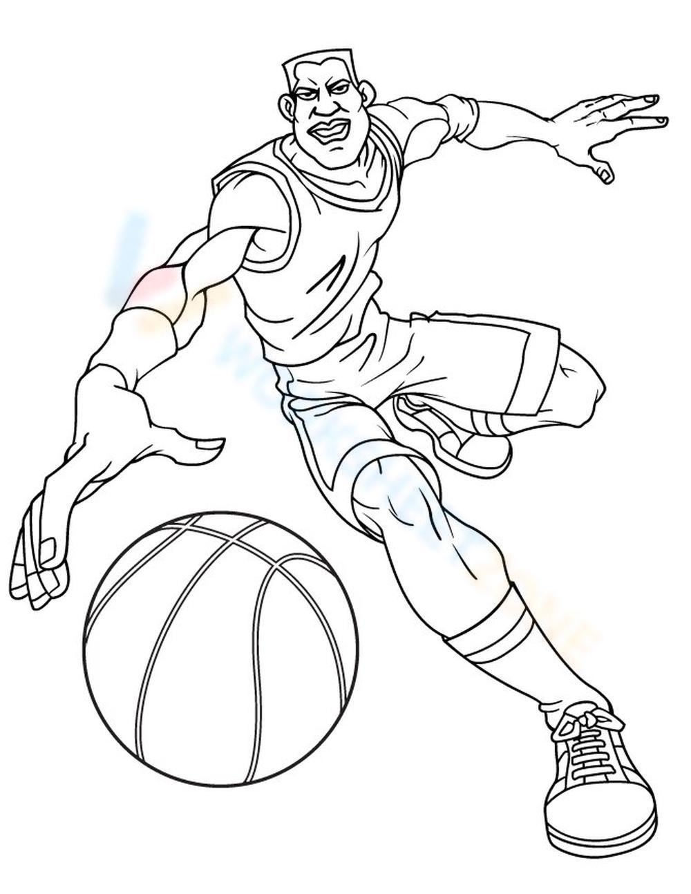 Free collection of basketball coloring pages for kids