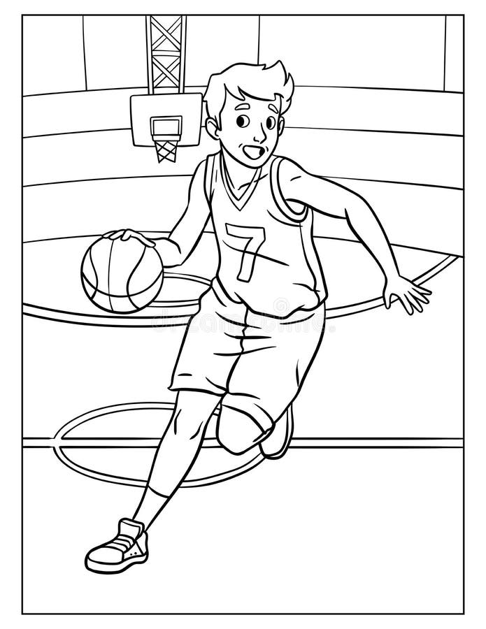 Basketball coloring page stock illustrations â basketball coloring page stock illustrations vectors clipart