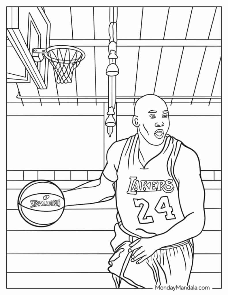 Nba basketball coloring pages free pdf printables