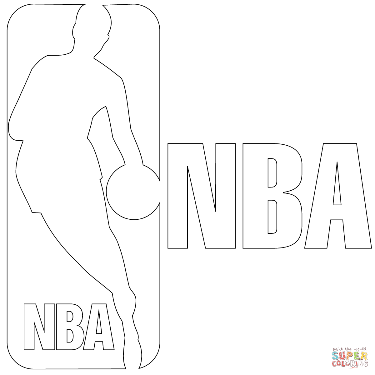Nba logo coloring page free printable coloring pages