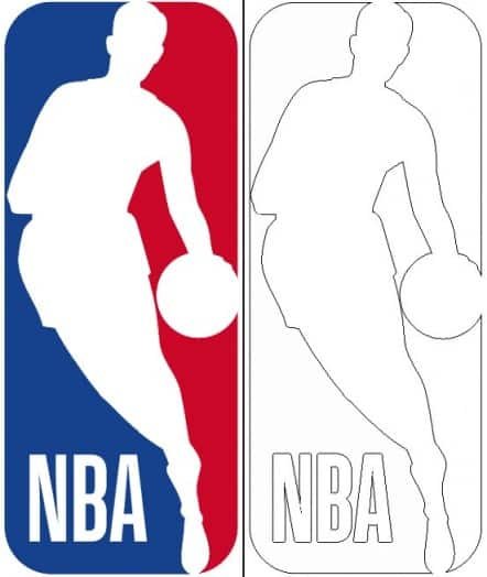 Nba logo with a sample coloring page