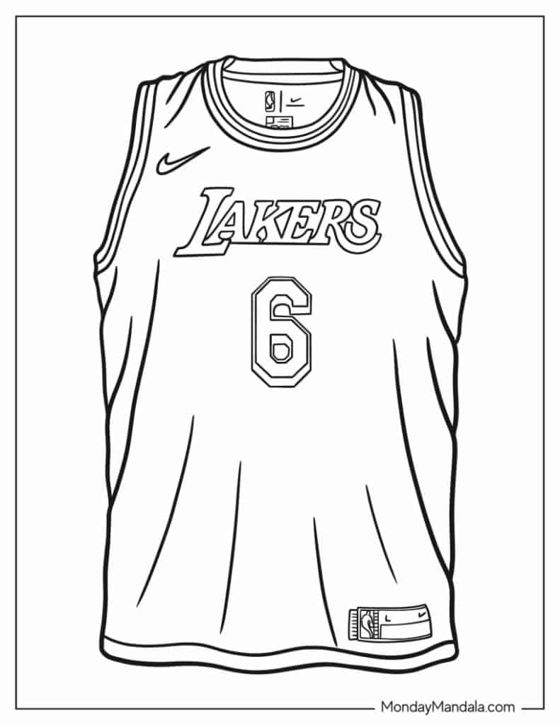 Nba basketball coloring pages free pdf printables