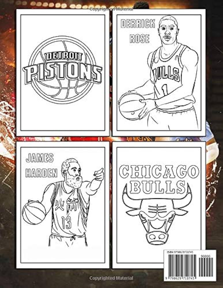 Nba all stars coloring book basketball coloring book for nba fan finn balor books