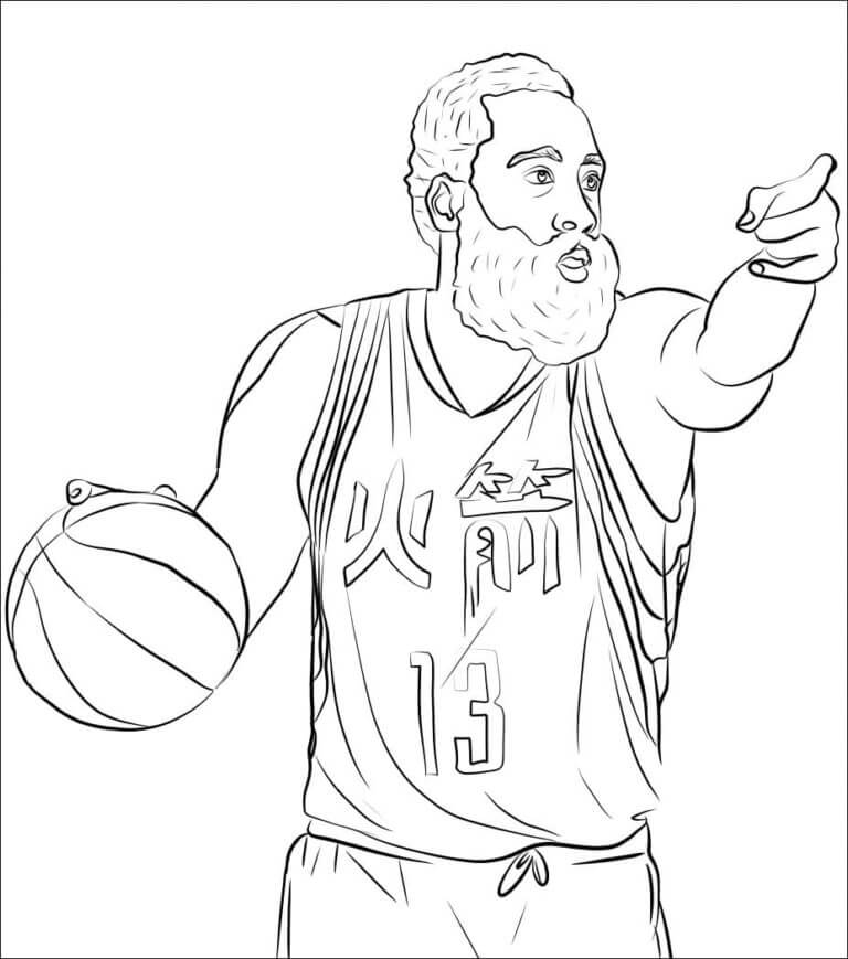 Shaquille oneal takes the shot coloring page