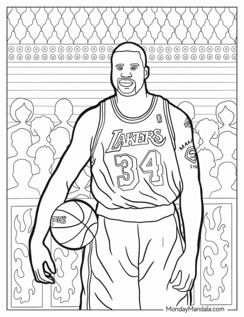 Nba basketball coloring pages free pdf printables