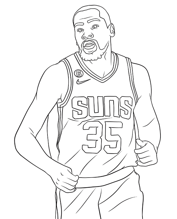 Kevin durant coloring page nba player